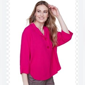 Renuar- Flowy Magenta Blouse